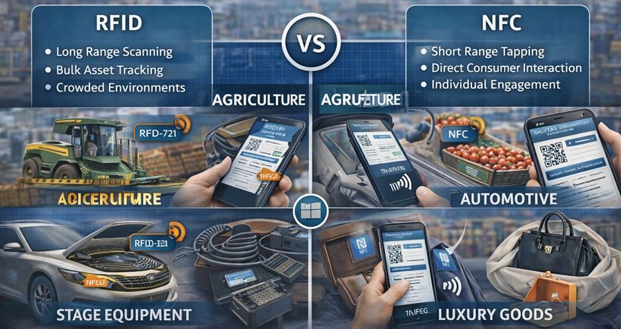 RFID versus. Vergelijking van NFC-selectie