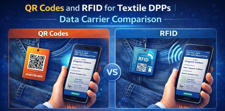 QR Codes and RFID for Textile DPPs | Data Carrier Comparison