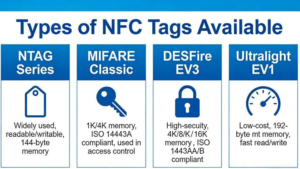 NFC тегтеринин кандай түрлөрү бар